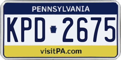 PA license plate KPD2675