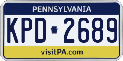 PA license plate KPD2689