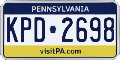 PA license plate KPD2698