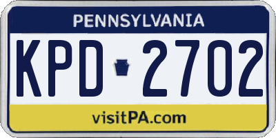 PA license plate KPD2702