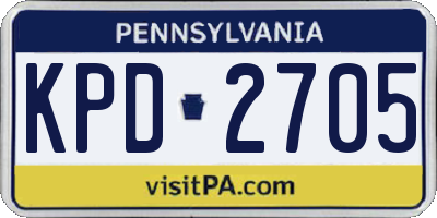 PA license plate KPD2705