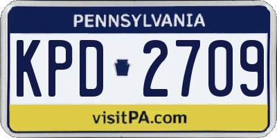 PA license plate KPD2709