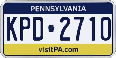 PA license plate KPD2710