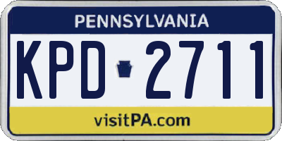 PA license plate KPD2711