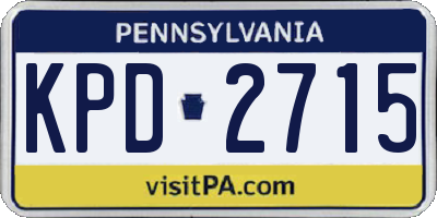 PA license plate KPD2715