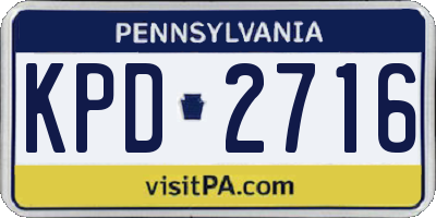 PA license plate KPD2716