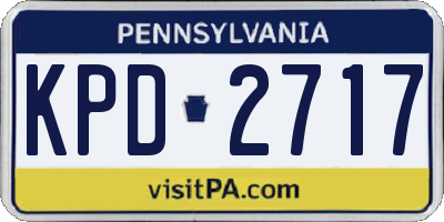 PA license plate KPD2717