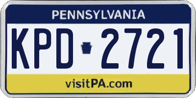 PA license plate KPD2721