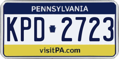 PA license plate KPD2723