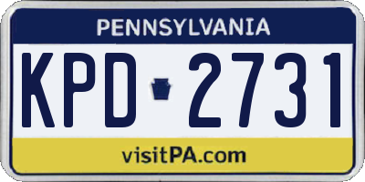 PA license plate KPD2731