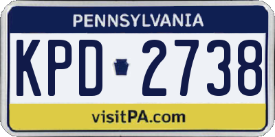 PA license plate KPD2738