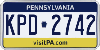 PA license plate KPD2742