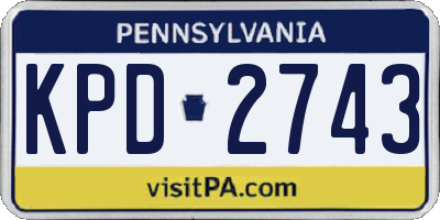 PA license plate KPD2743