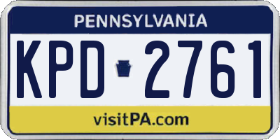 PA license plate KPD2761