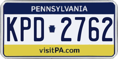 PA license plate KPD2762