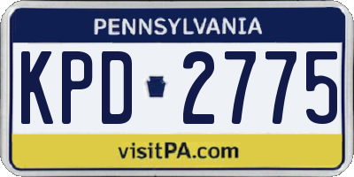 PA license plate KPD2775