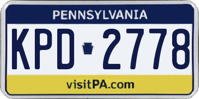 PA license plate KPD2778