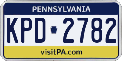 PA license plate KPD2782