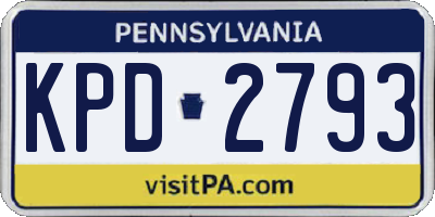 PA license plate KPD2793