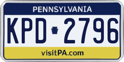 PA license plate KPD2796