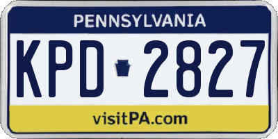 PA license plate KPD2827