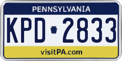 PA license plate KPD2833