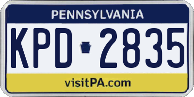 PA license plate KPD2835