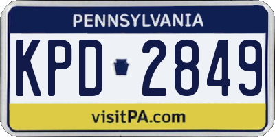 PA license plate KPD2849