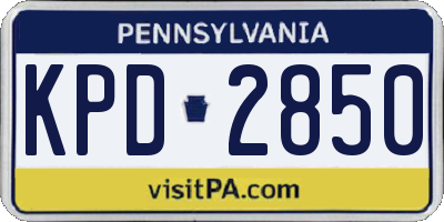PA license plate KPD2850