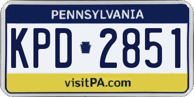 PA license plate KPD2851