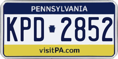PA license plate KPD2852