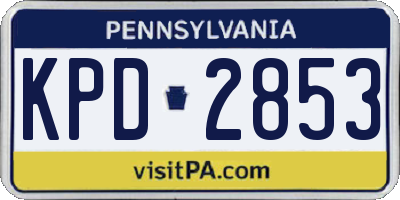 PA license plate KPD2853