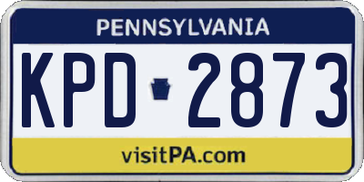 PA license plate KPD2873