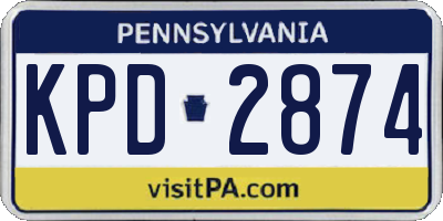 PA license plate KPD2874