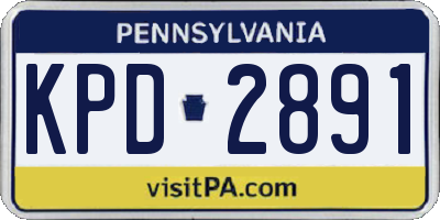 PA license plate KPD2891