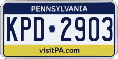 PA license plate KPD2903