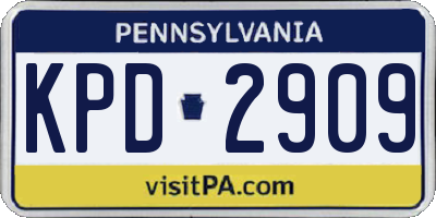 PA license plate KPD2909