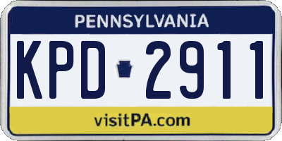 PA license plate KPD2911