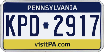PA license plate KPD2917