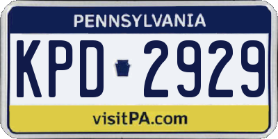 PA license plate KPD2929