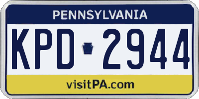 PA license plate KPD2944
