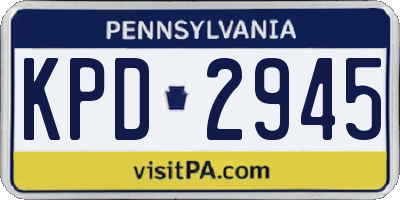PA license plate KPD2945