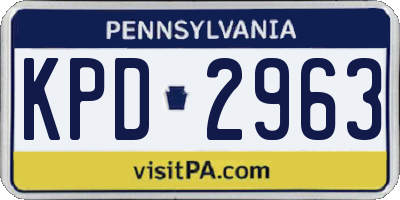 PA license plate KPD2963