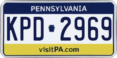 PA license plate KPD2969