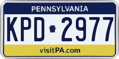 PA license plate KPD2977