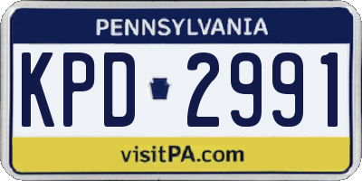 PA license plate KPD2991