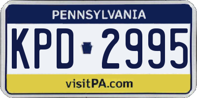 PA license plate KPD2995