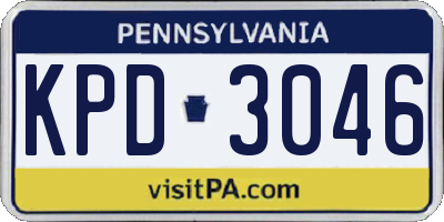 PA license plate KPD3046