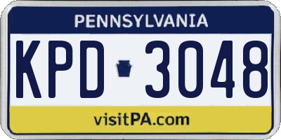 PA license plate KPD3048