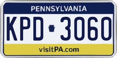 PA license plate KPD3060